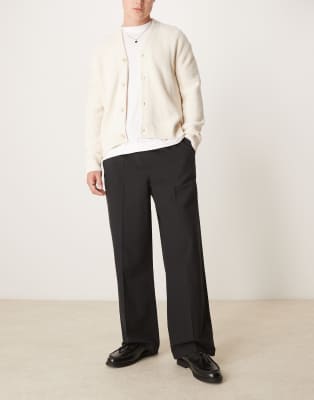 Asos Design Oversized Tapered Pants With Elasticated Waist In Black