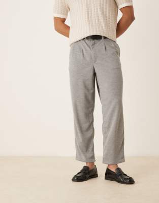 Asos Design Oversized Tapered Smart Pants In Gray