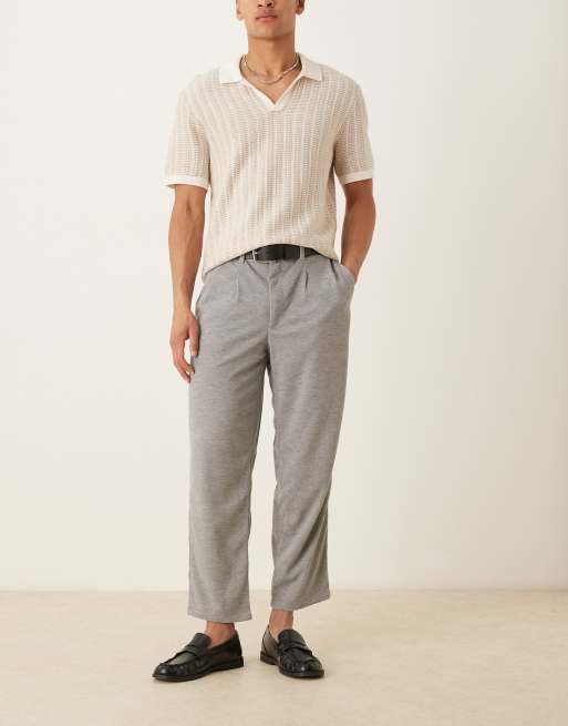 ASOS DESIGN oversized tapered smart pants in gray, 4 of 5