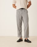 [ASOS DESIGN] ASOS DESIGN oversized tapered smart pants in grey W30 GREY