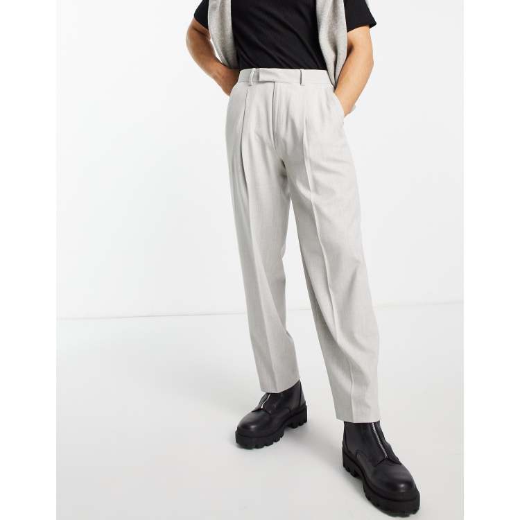 ASOS DESIGN oversized tapered smart pants in ice gray