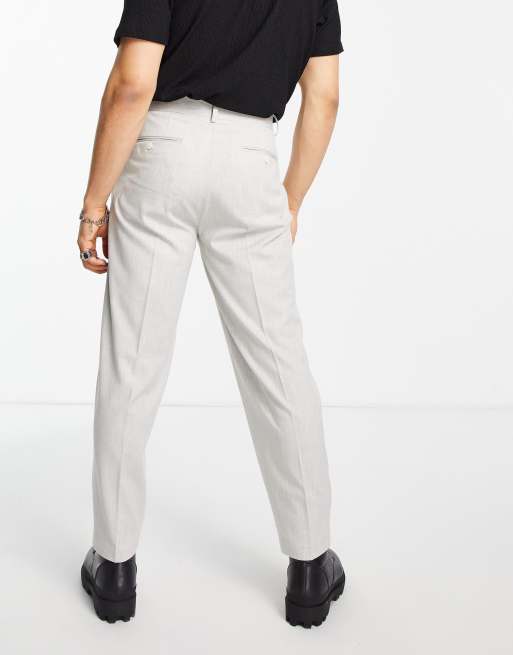 ASOS DESIGN oversized tapered smart pants in ice gray