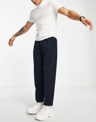 ASOS DESIGN oversized tapered smart pants in navy | ASOS