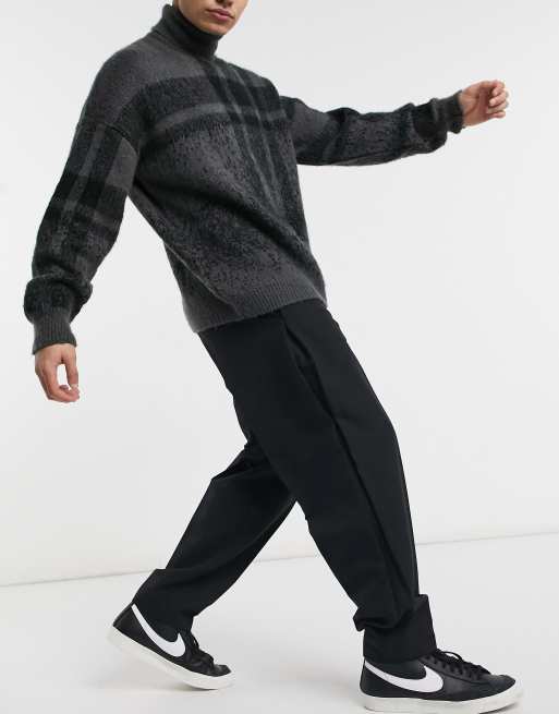 ASOS DESIGN oversized tapered smart trouser with inverted pleat detail