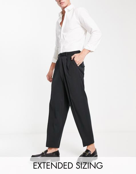 ASOS DESIGN oversized tapered smart trousers in black - view 1