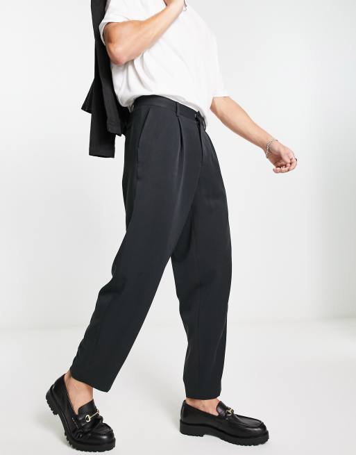 ASOS DESIGN smart tapered trousers in black