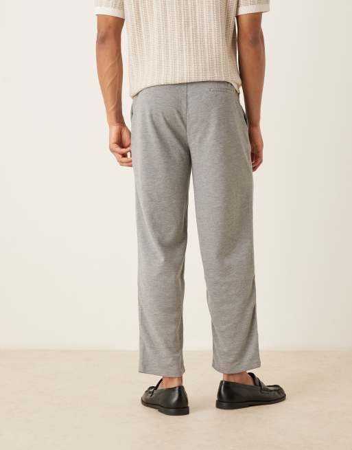ASOS DESIGN oversized tapered smart trousers in grey, 3 of 5