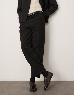 Asos Design Oversized Tapered Suit Pants In Black