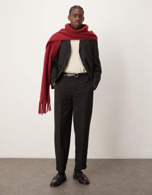 Asos Design Oversized Tapered Suit Pants In Black
