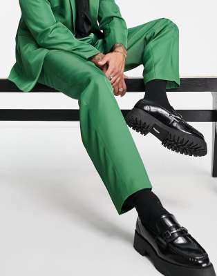 ASOS DESIGN oversized tapered suit pants in electric green