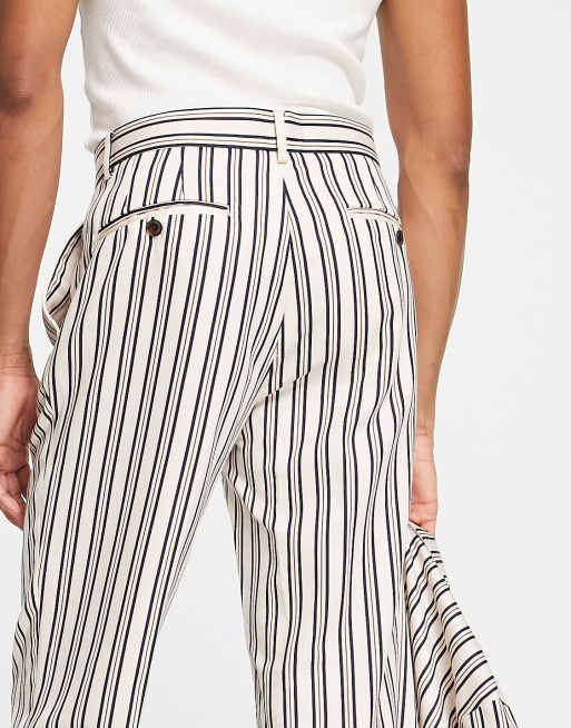 White stripe tapered trousers