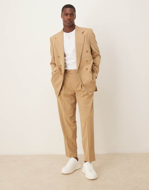 ASOS DESIGN oversized tapered suit set in camel - view 1