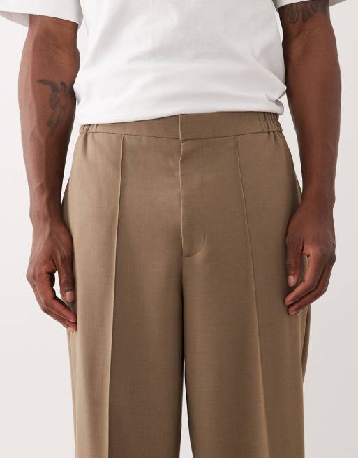 ASOS DESIGN oversized tapered suit trousers in camel, 4 of 5