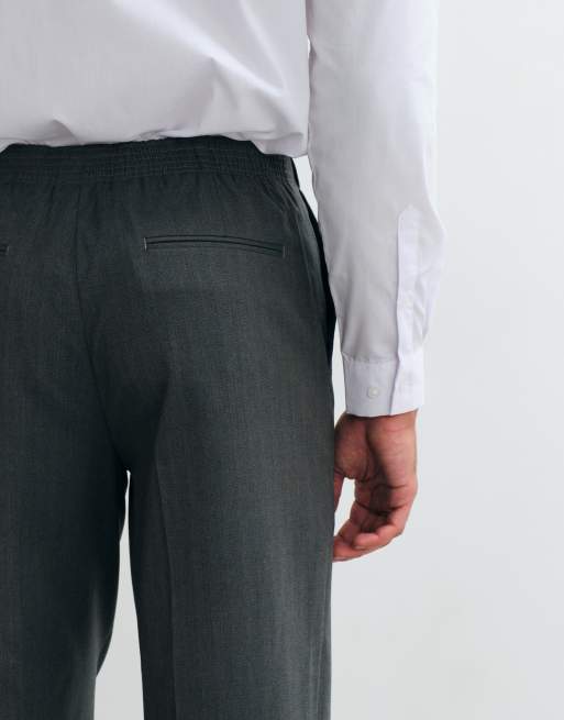 ASOS DESIGN oversized tapered suit trousers in green herringbone, 5 of 5