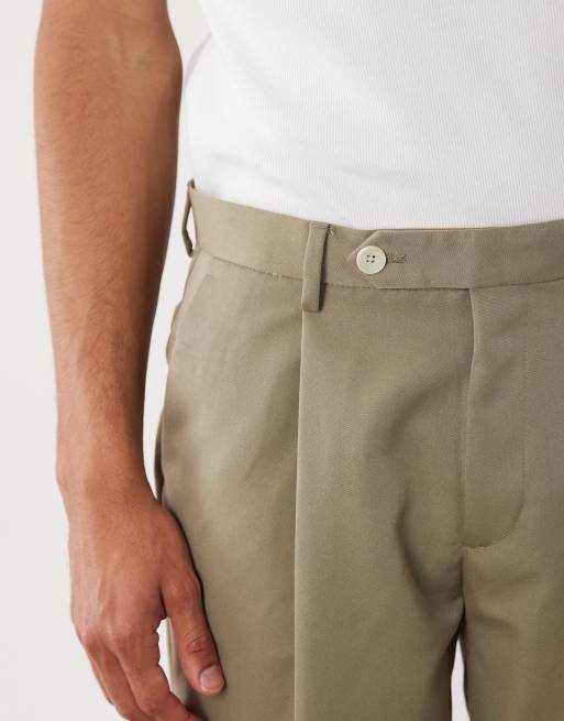 ASOS DESIGN oversized tapered suit trousers in khaki, 5 of 5