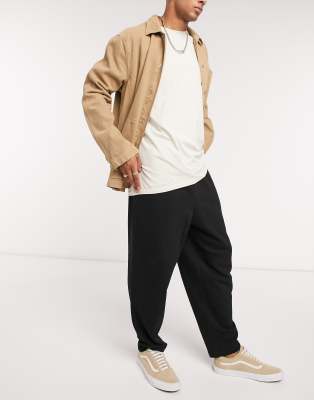 black tapered sweatpants