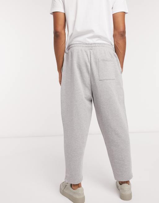 ASOS DESIGN oversized tapered sweatpants in gray heather