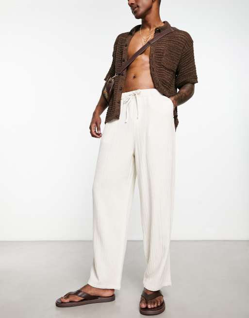 Asos mens linen on sale trousers