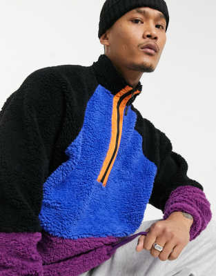 borg half zip sweatshirt