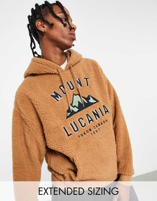 ASOS Oversized Hoodie In Brown in Black for Men