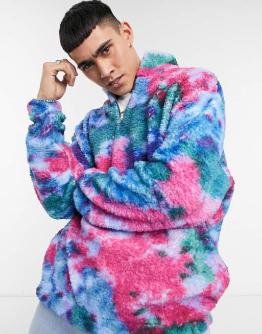 ASOS DESIGN co-ord tracksuit in borg in washed print, 2 of 3