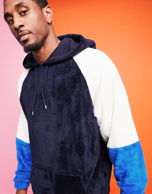Teddy block hoodie top
