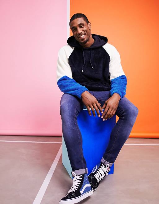 Teddy color block hoodie online
