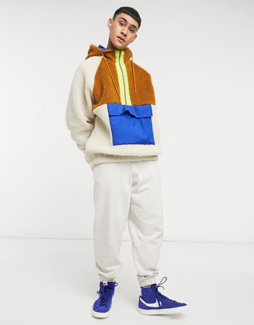 mens oversized teddy hoodie