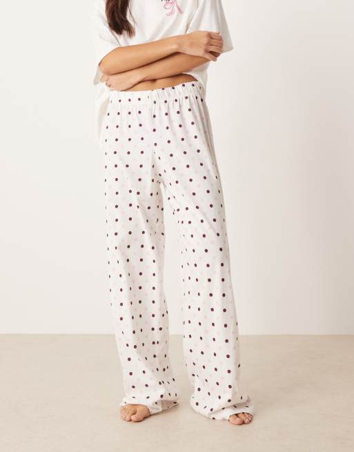 ASOS DESIGN oversized tee and wide leg jersey pants pajama set in girls night graphic, 3 of 4