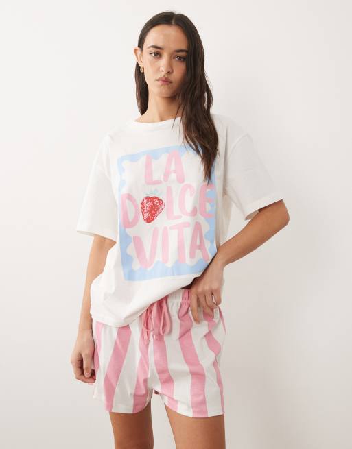 ASOS DESIGN oversized tee & short set in 'dolce vita' print, 4 of 4