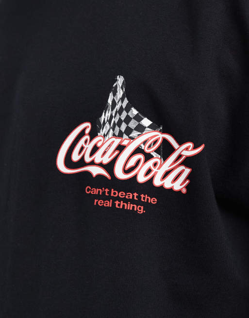 ASOS DESIGN oversized tee with Coca Cola print in Black, 3 of 5
