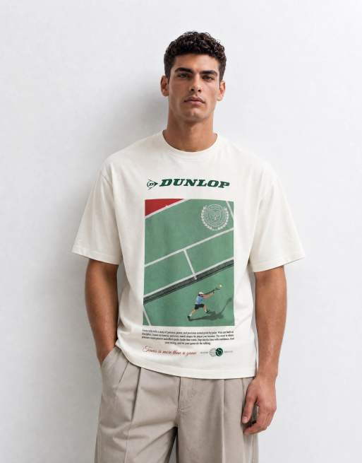 ASOS DESIGN oversized tee with Dunlop Tennis print in white, 6 of 10