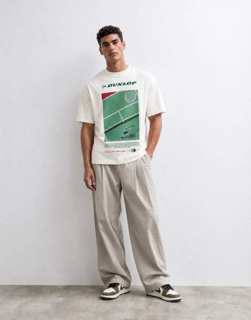 ASOS DESIGN oversized tee with Dunlop Tennis print in white, 7 of 10