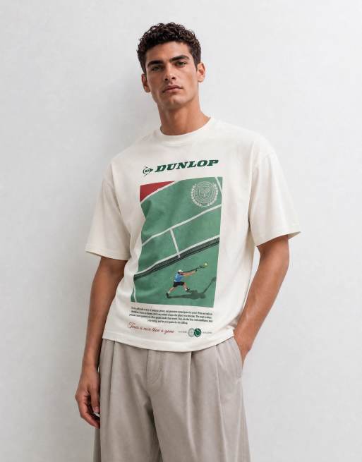ASOS DESIGN oversized tee with Dunlop Tennis print in white, 9 of 10