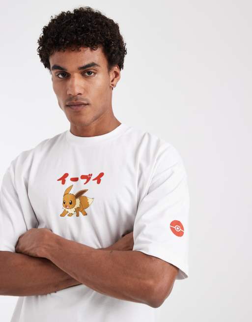 ASOS DESIGN oversized tee with Eevee Pokemon in White, 3 of 5