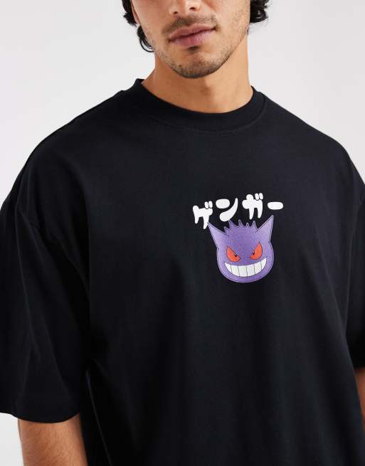 ASOS DESIGN oversized tee with Gengar Pokemon print in Black, 3 of 5