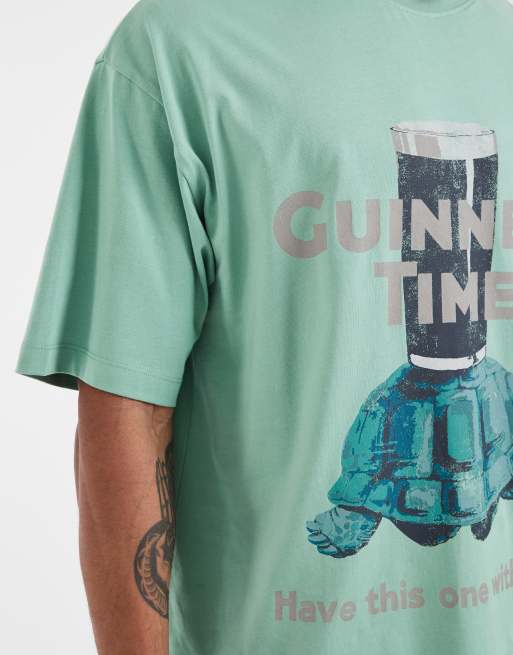 ASOS DESIGN oversized tee with Guinness print in Green, 5 of 5