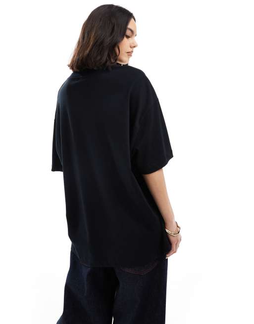 ASOS DESIGN oversized tee with LA graphic in black, 4 of 4