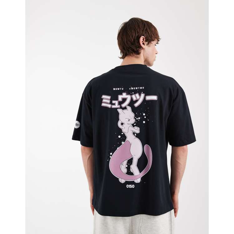 ASOS DESIGN oversized tee with Mewtwo Pokemon print in black | ASOS