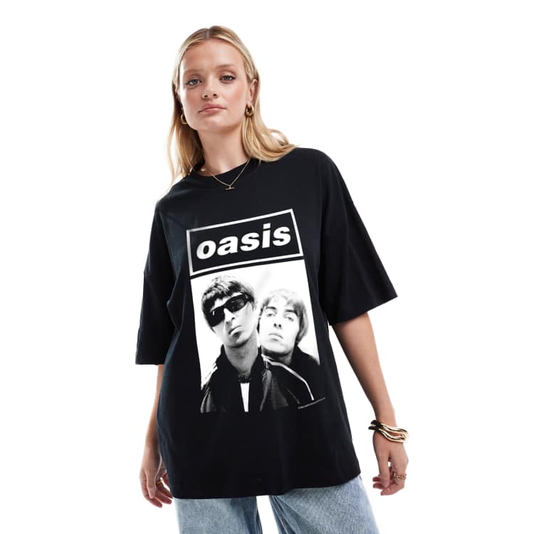 ASOS DESIGN oversized tee with Oasis licence graphic in black ASOS