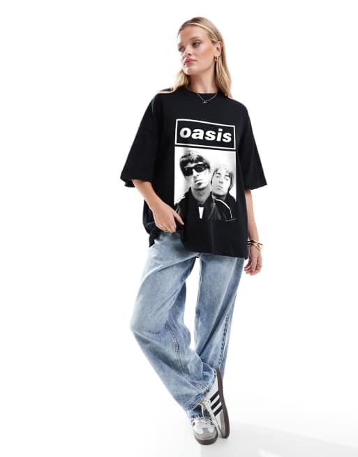 ASOS DESIGN oversized tee with Oasis licence graphic in black | ASOS