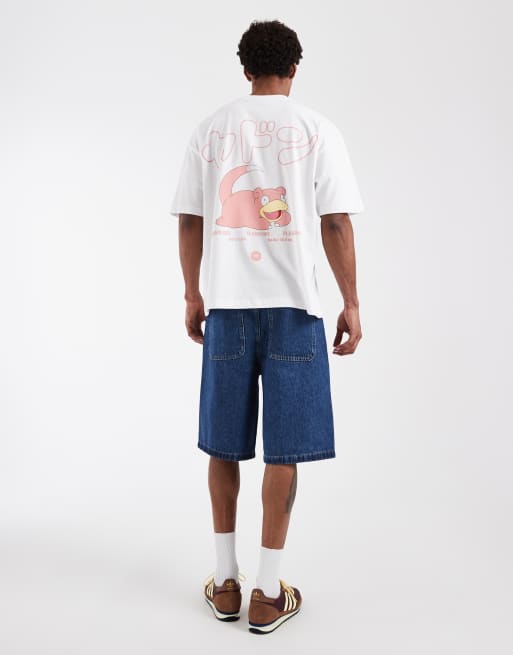 ASOS DESIGN oversized tee with Slowpoke Pokemon in White, 2 of 5