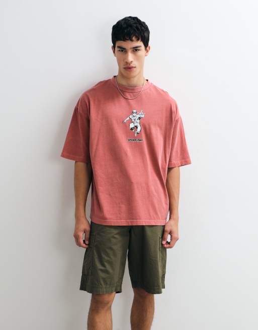 ASOS DESIGN oversized tee with Spiderman print in Red, 5 of 5
