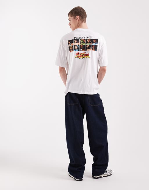 ASOS DESIGN oversized tee with Street Fighter print in White, 2 of 5