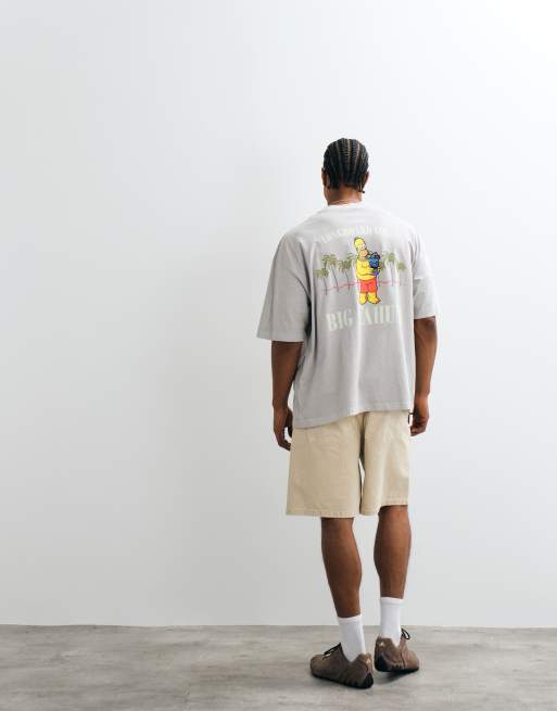 ASOS DESIGN oversized tee with The Simpsons back graphic in off white, 4 of 5