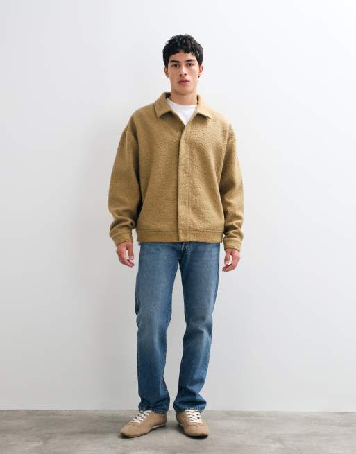 ASOS DESIGN oversized tekstureret skjortejakke i beige - camel, 5 af 10