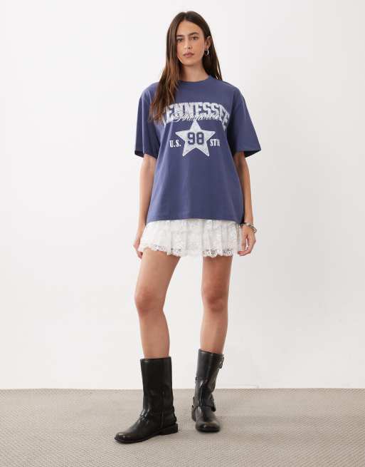 ASOS DESIGN oversized Tennessee graphic t-shirt in blue, 2 of 4