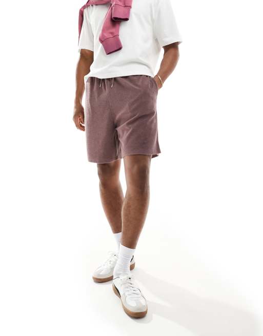 ASOS DESIGN oversized terrycloth shorts in washed brown