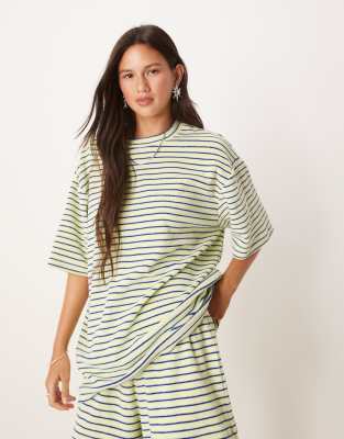 Asos Design Oversized Terrycloth T-shirt In Green