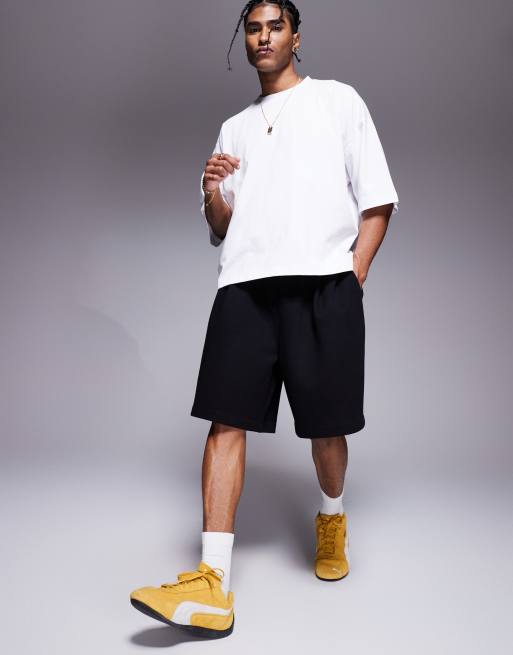 ASOS DESIGN oversized textured basketball short in black